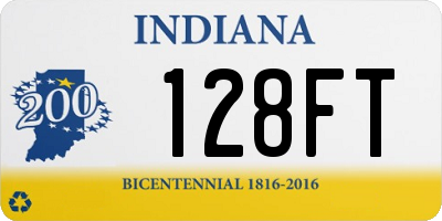 IN license plate 128FT