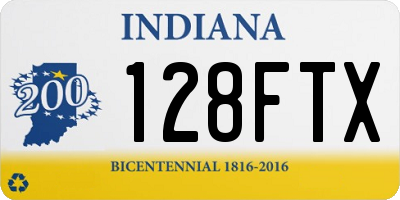 IN license plate 128FTX