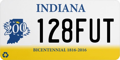 IN license plate 128FUT