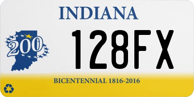 IN license plate 128FX