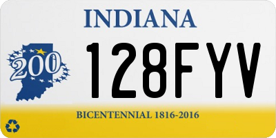 IN license plate 128FYV