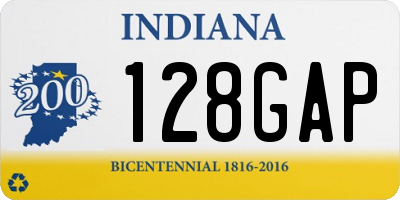 IN license plate 128GAP