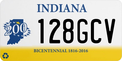 IN license plate 128GCV