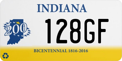 IN license plate 128GF