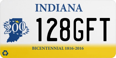 IN license plate 128GFT