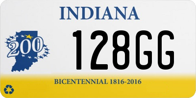 IN license plate 128GG