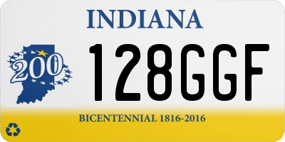 IN license plate 128GGF