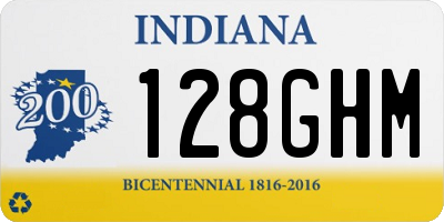 IN license plate 128GHM