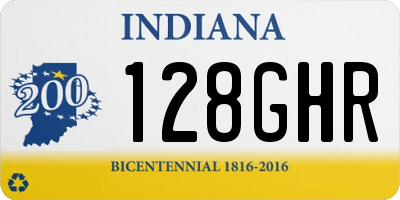 IN license plate 128GHR