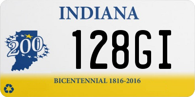 IN license plate 128GI