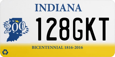 IN license plate 128GKT