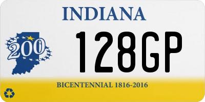 IN license plate 128GP