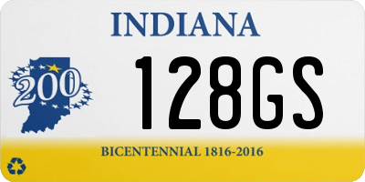 IN license plate 128GS