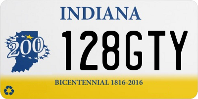 IN license plate 128GTY