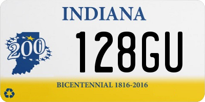 IN license plate 128GU