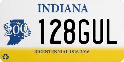 IN license plate 128GUL