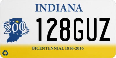 IN license plate 128GUZ