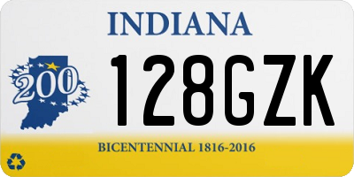 IN license plate 128GZK