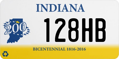 IN license plate 128HB