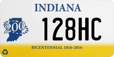 IN license plate 128HC