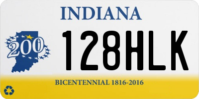 IN license plate 128HLK