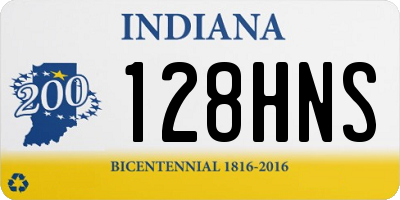 IN license plate 128HNS