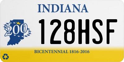 IN license plate 128HSF