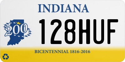 IN license plate 128HUF