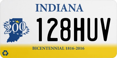 IN license plate 128HUV