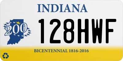 IN license plate 128HWF