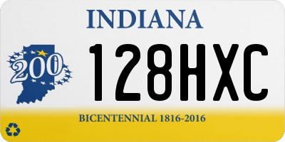 IN license plate 128HXC