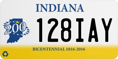 IN license plate 128IAY