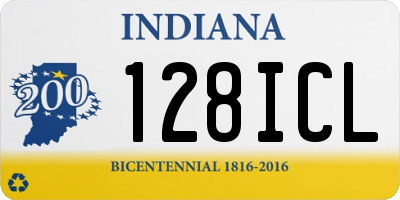 IN license plate 128ICL