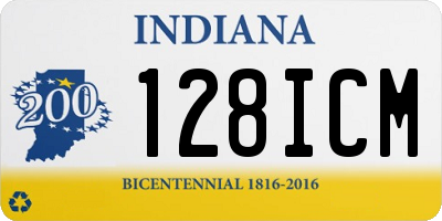 IN license plate 128ICM