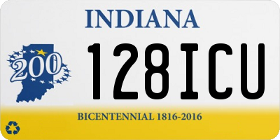 IN license plate 128ICU