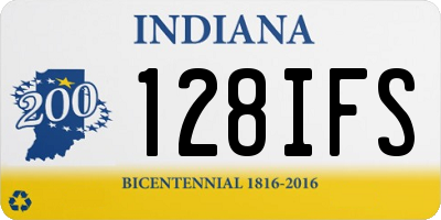IN license plate 128IFS