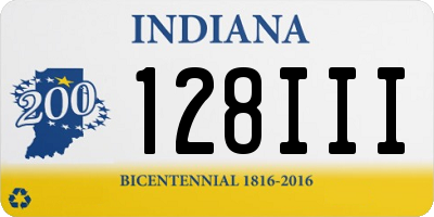 IN license plate 128III