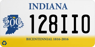 IN license plate 128IIO