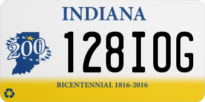 IN license plate 128IOG