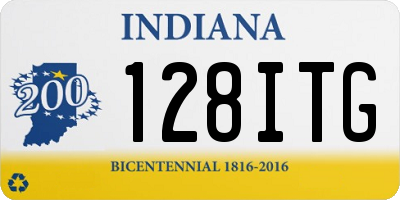 IN license plate 128ITG