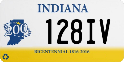 IN license plate 128IV