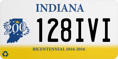 IN license plate 128IVI