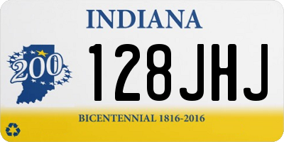 IN license plate 128JHJ