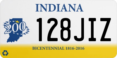 IN license plate 128JIZ
