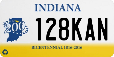 IN license plate 128KAN