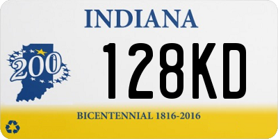 IN license plate 128KD