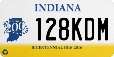 IN license plate 128KDM