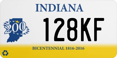 IN license plate 128KF