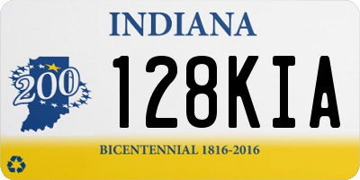 IN license plate 128KIA