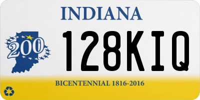 IN license plate 128KIQ